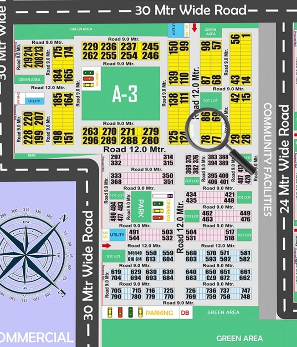 Rohini Sector 36 Plot for Sale - A3-83c Front View