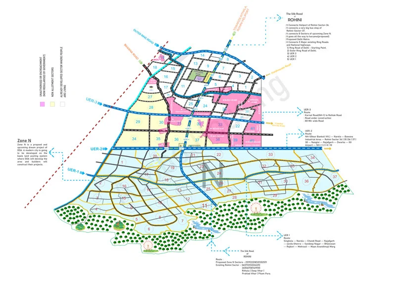 Futuristic development of Rohini, Zone-N & Silk Road