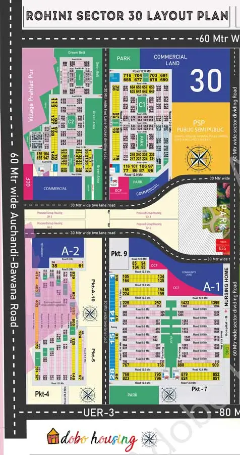 high resolution map of Rohini Sector 30