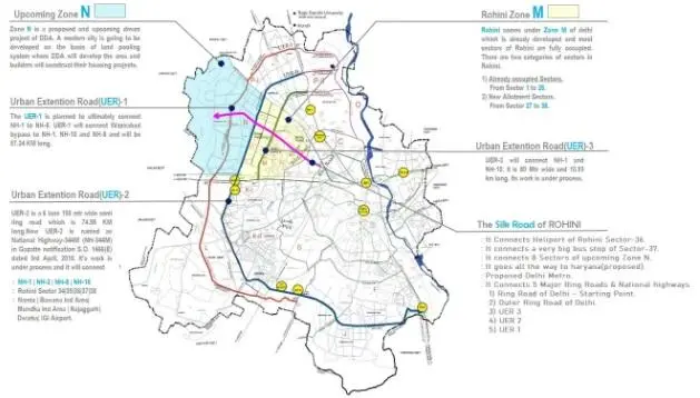 Layout plan map of Urban Extension Road-1/2/3