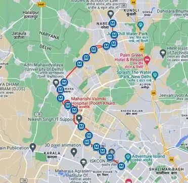 proposed Rithala-Bawana-Narela new Delhi Metro Route