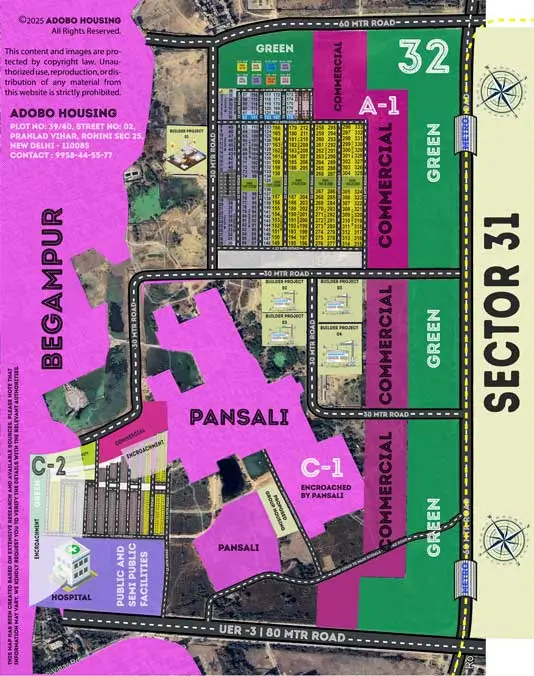 high resolution map of Rohini Sector 32