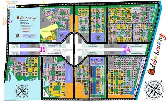 Rohini Sector 34 and 35 ( Combined ) high resolution layout map