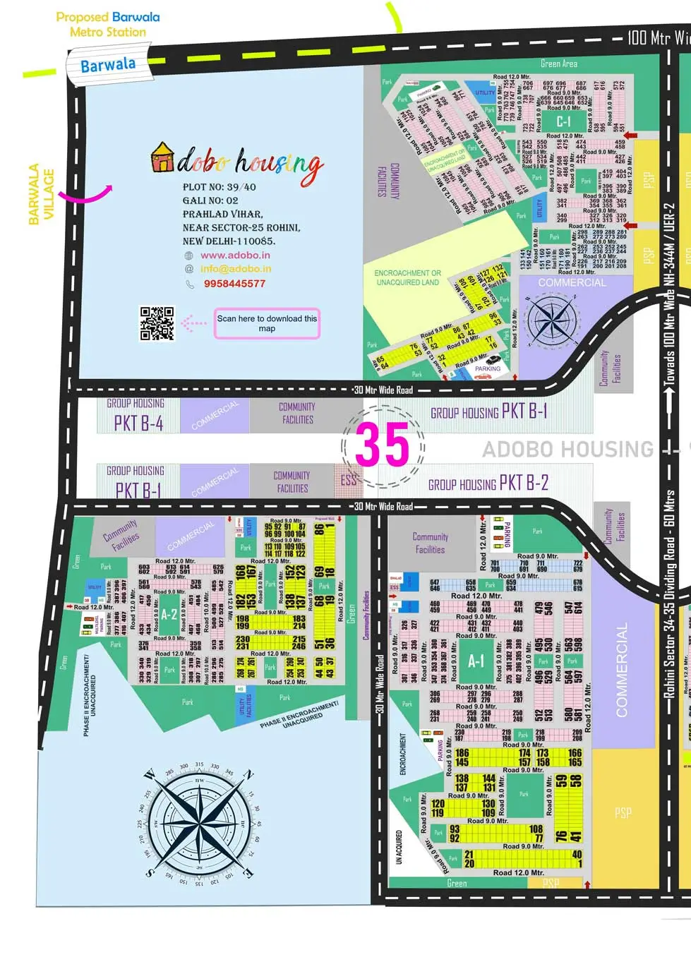 high resolution map of Rohini Sector 35