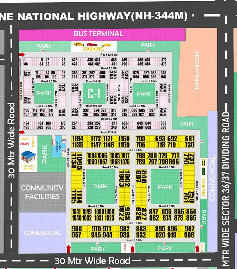 Rohini sector 37 pocket C-1 updated layout map