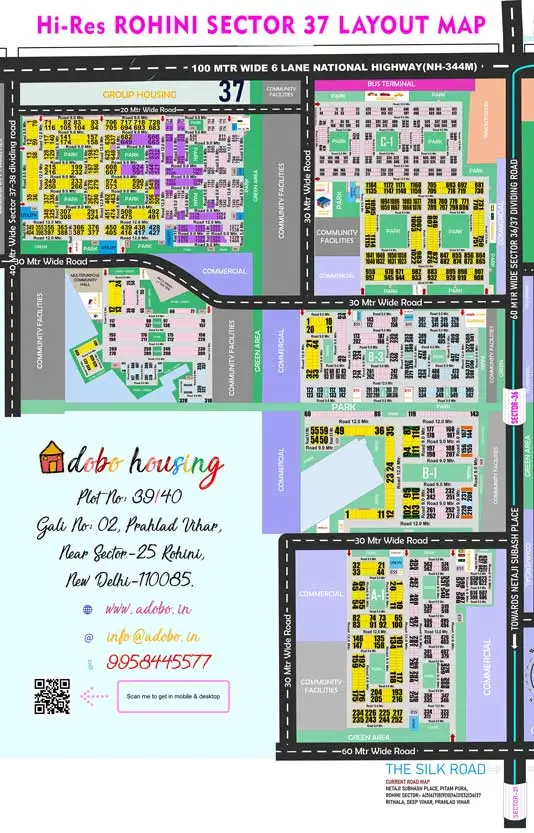 high resolution map of Rohini Sector 37