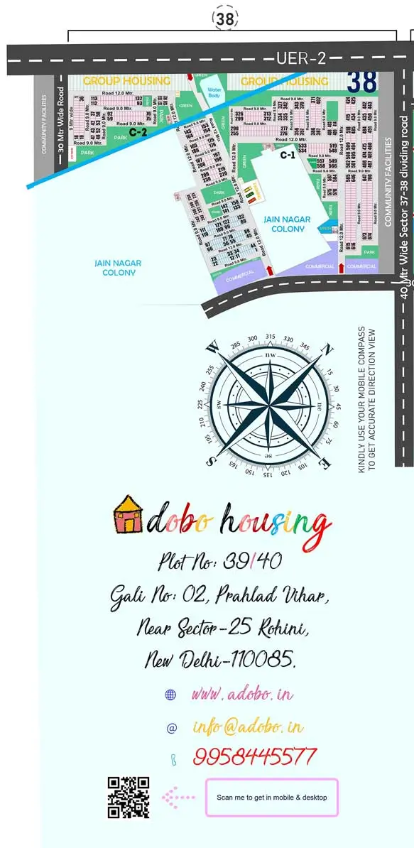 high resolution map of Rohini Sector 38